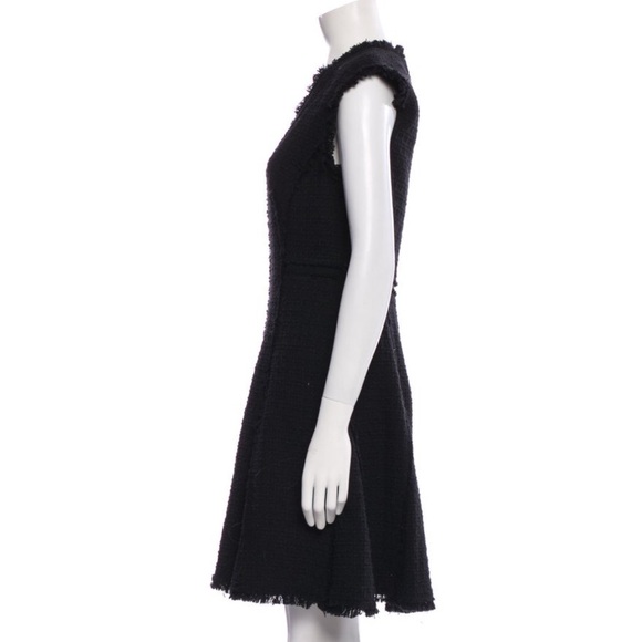 Rebecca Taylor Tweed V-Neck Dress Black Size 2 - Picture 3 of 6